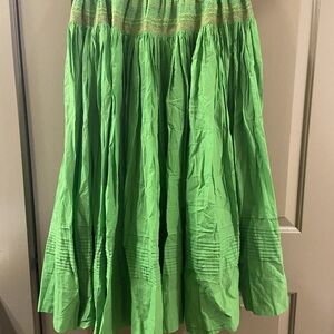 Injiri Elegant Green Women's Midi Skirt Sz L (item A16)